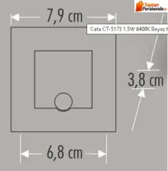 Cata CT-5183 1.5W Radar Sensörlü Koridor Kare Beyaz